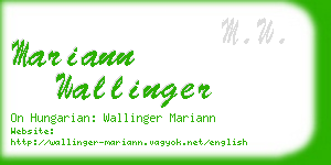 mariann wallinger business card